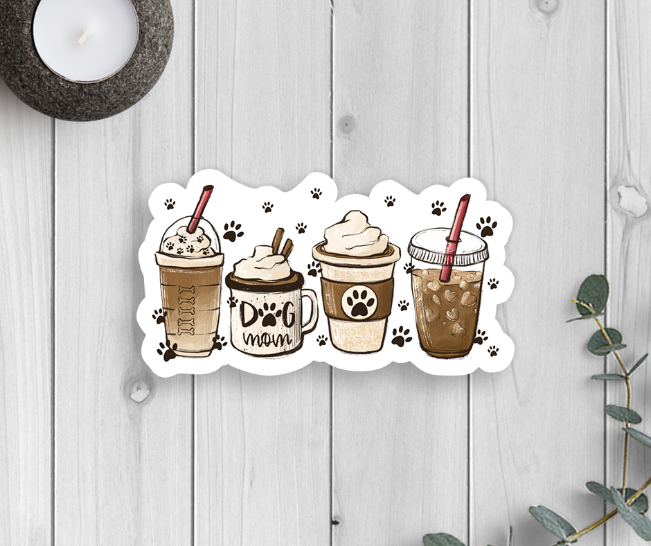 Vinyl Sticker - Dog Mom - Coffee Mugs