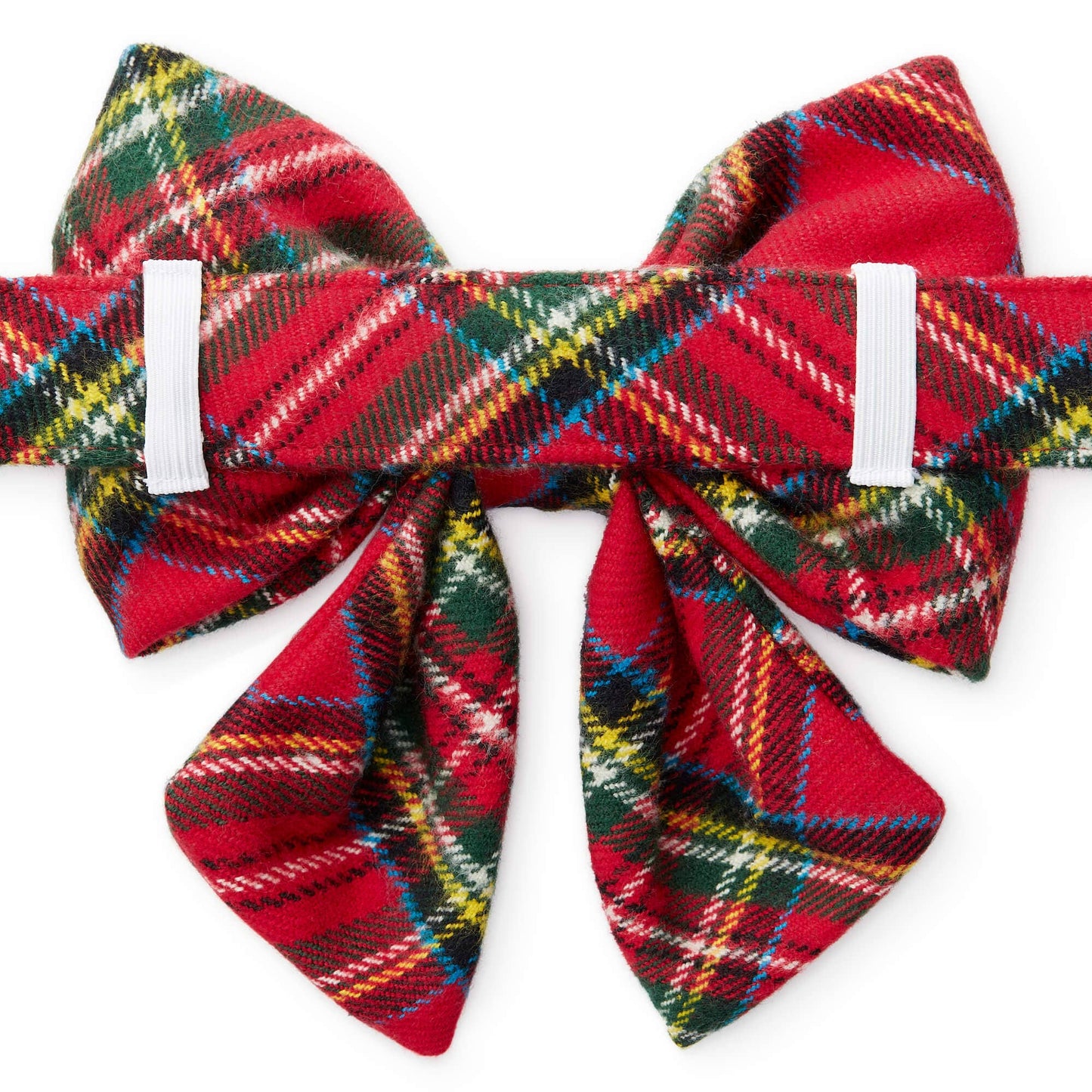 Tartan Plaid Flannel Christmas Lady Dog Bow