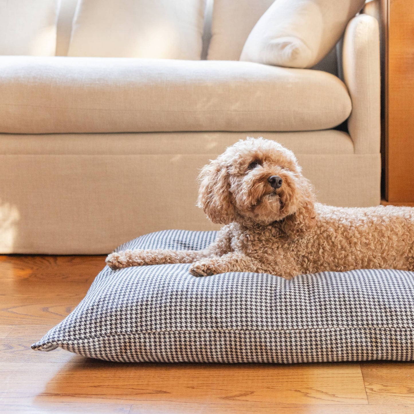 Dog Bed - Houndstooth Flannel Fall