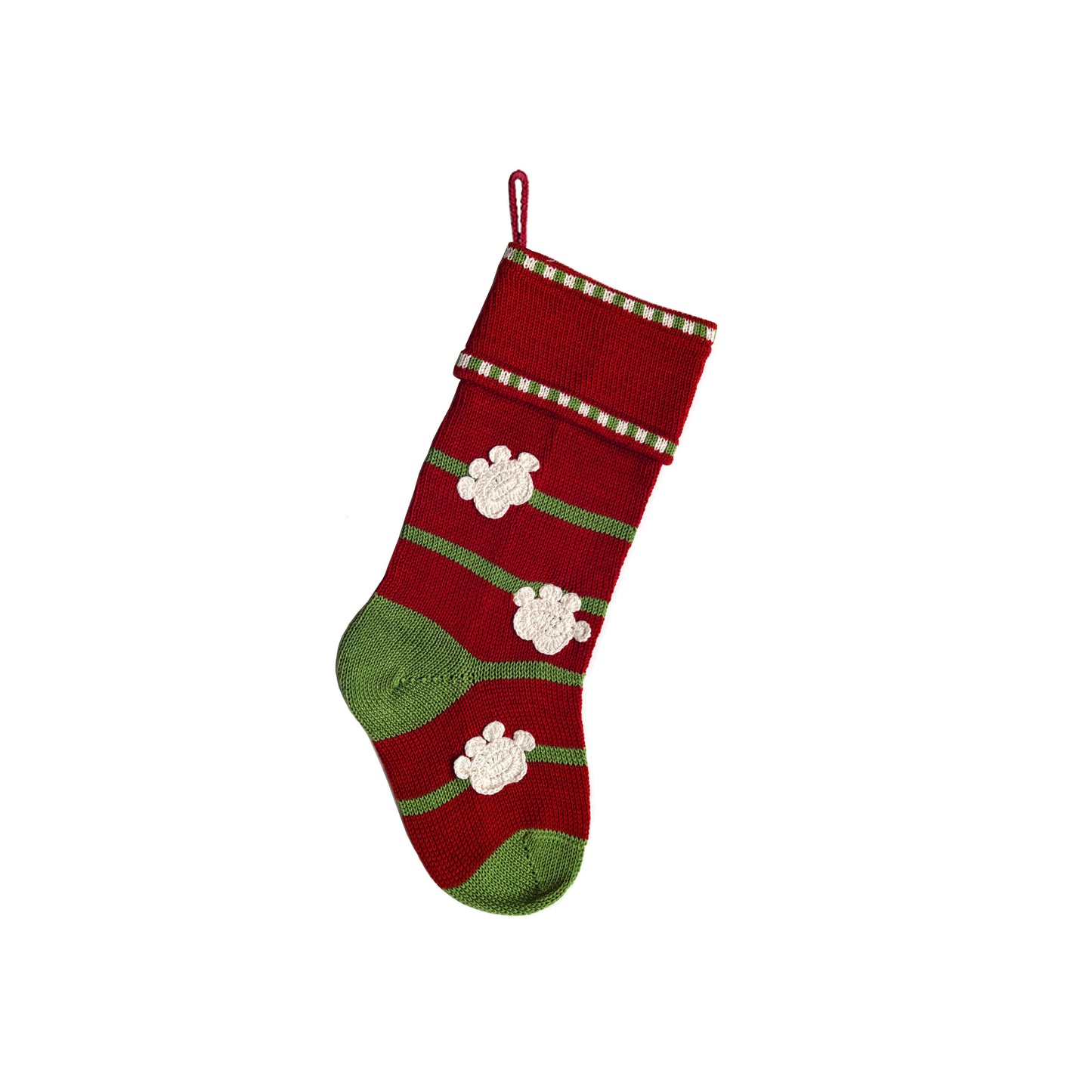 Paw Print Stocking - Red