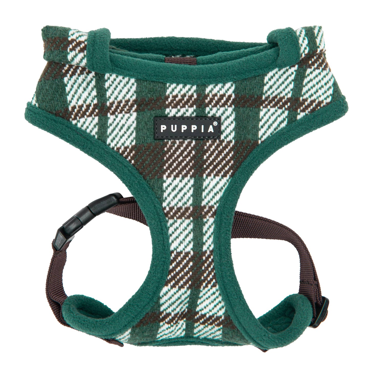 FESTIVE PLAID DOG HARNESS (OVER-THE-HEAD, ADJUSTABLE, FLEECE)