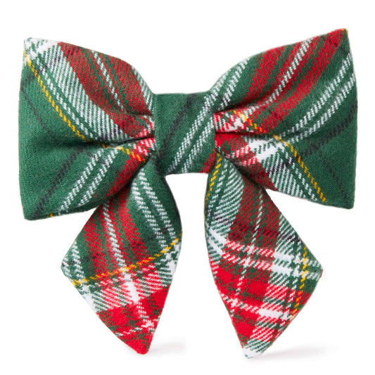 Holly Jolly Flannel Holiday Lady Dog Bow