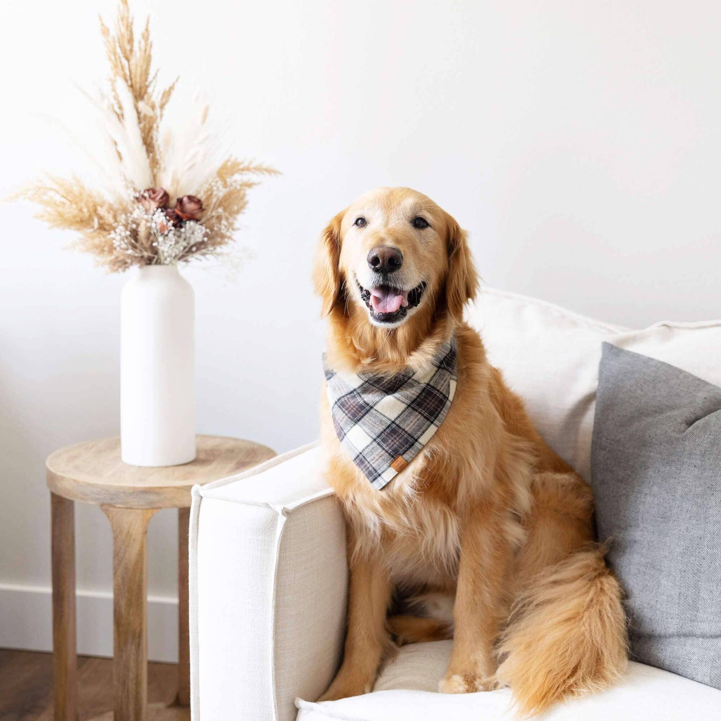 Chestnut Plaid Flannel Fall Dog Bandana