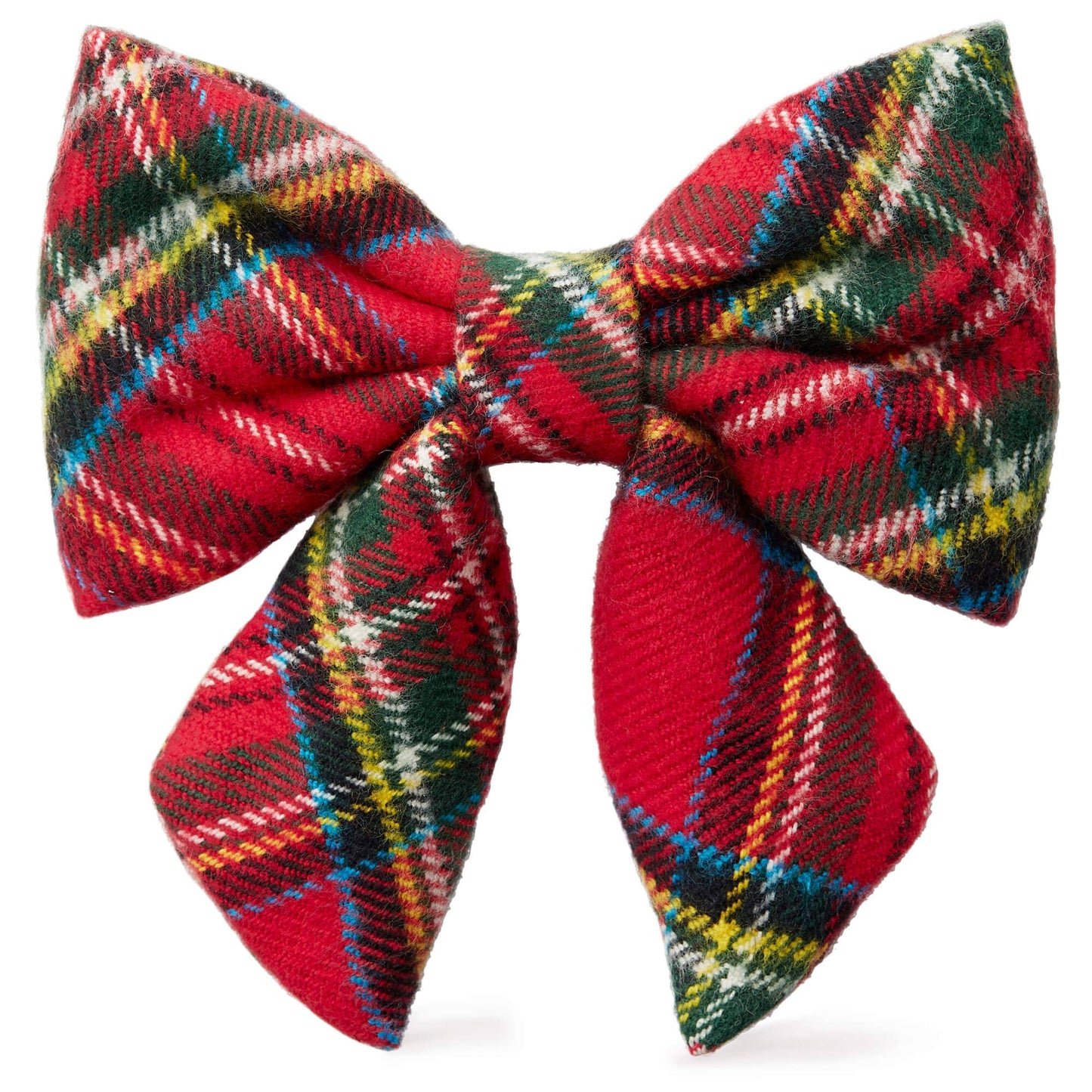 Tartan Plaid Flannel Christmas Lady Dog Bow