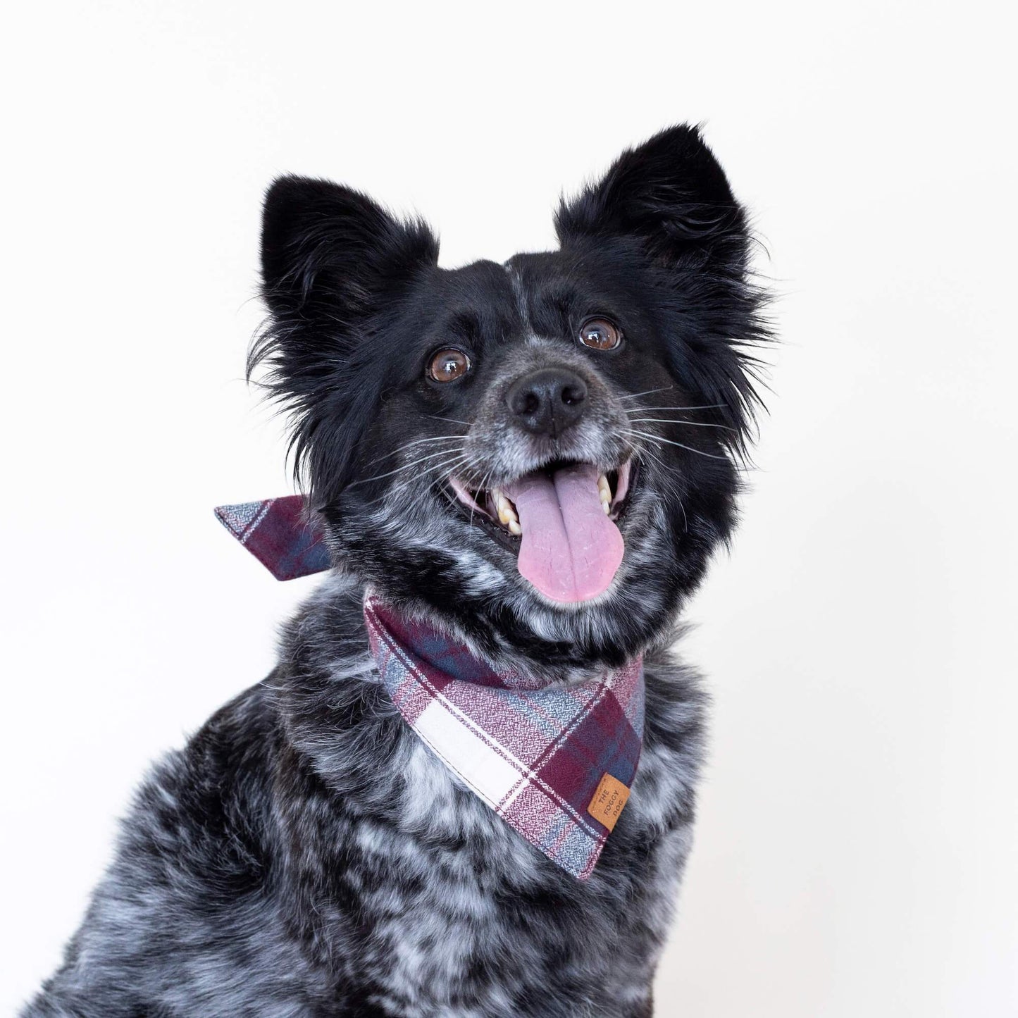 Merlot Plaid Flannel Fall Dog Bandana