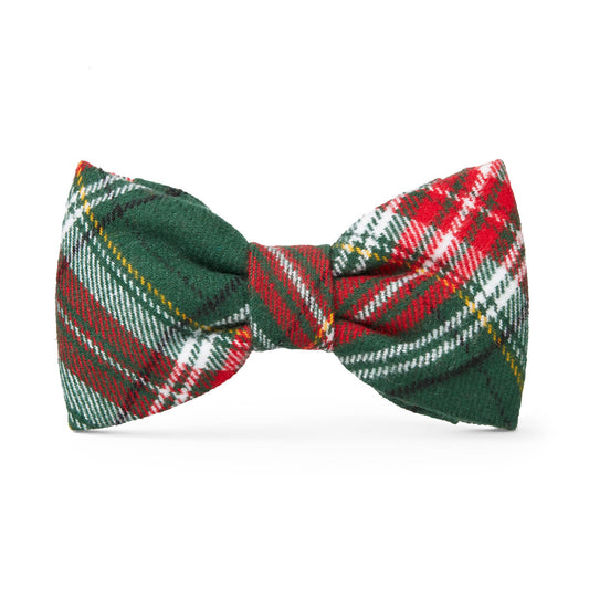 Holly Jolly Flannel Holiday Dog Bow Tie