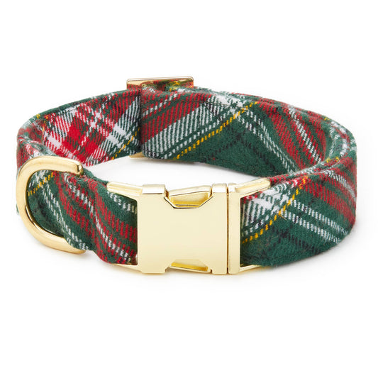 Holly Jolly Flannel Holiday Dog Collar