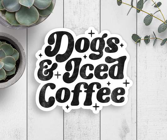 Vinyl Sticker - Dogs And Iced Coffee