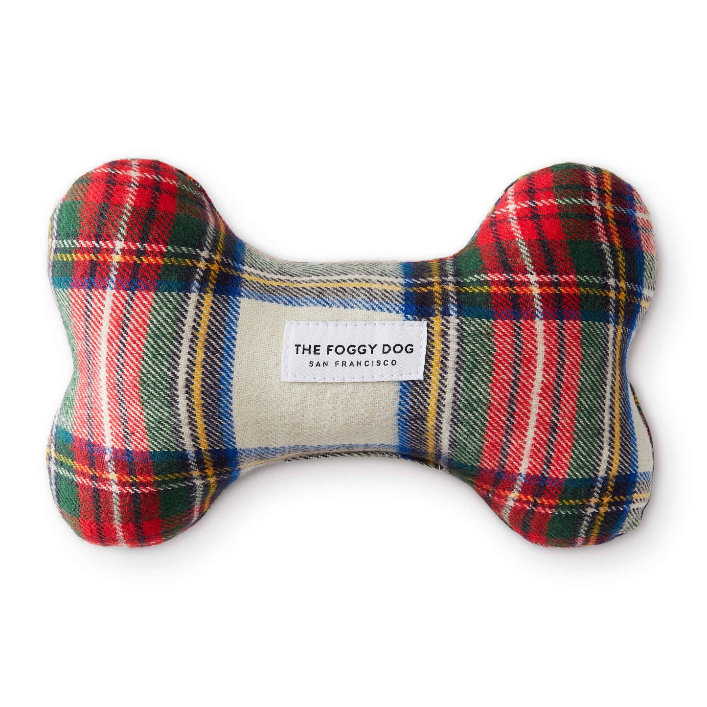 Regent Plaid Flannel Holiday Dog Bone Squeaky Toy