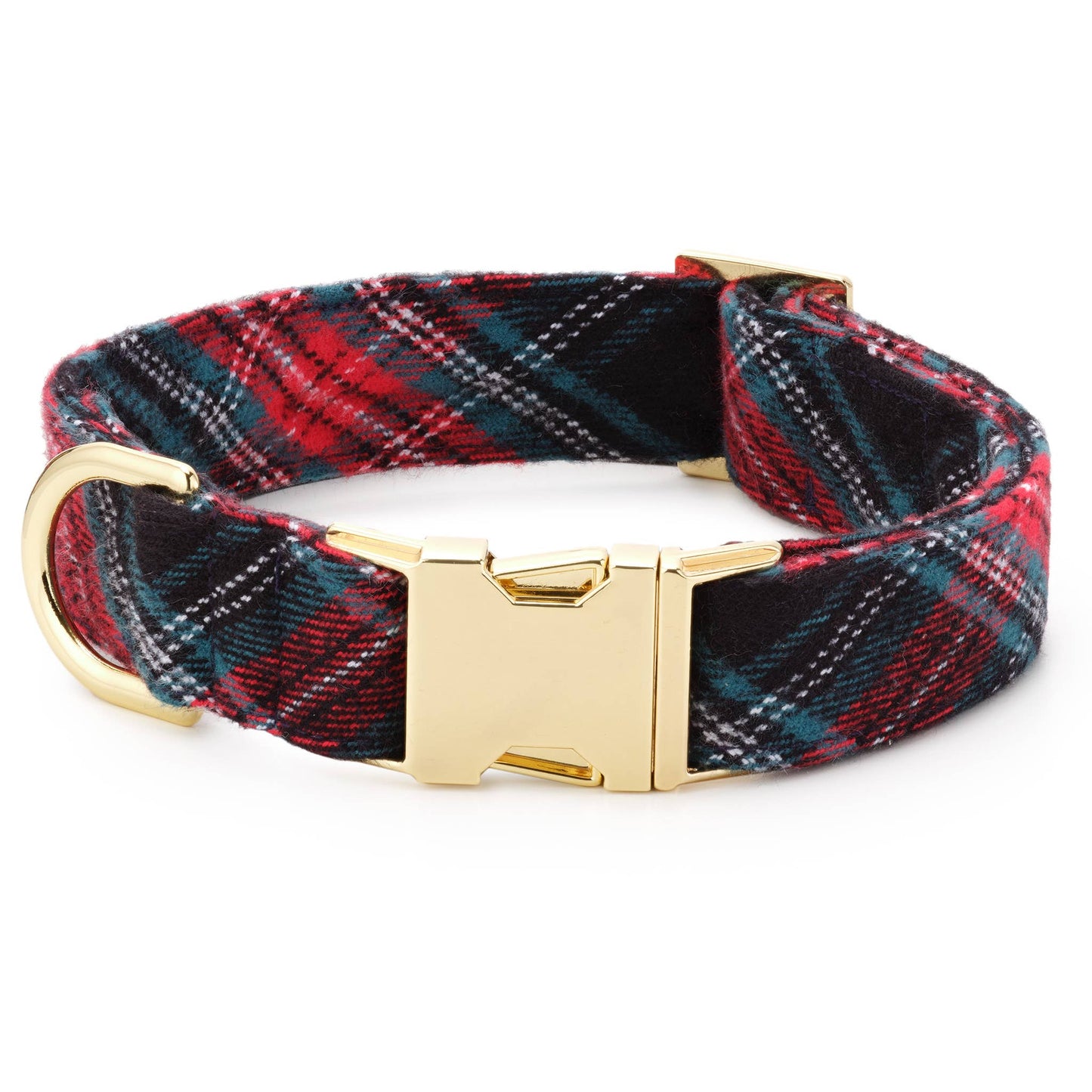 DJ x TFD Georgia Plaid Flannel Holiday Dog Collar